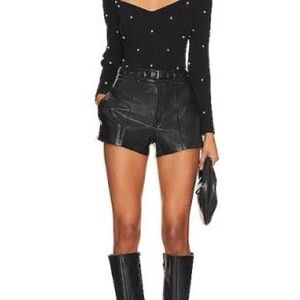 Generation Love Jocelyn Black Vegan Leather Shorts